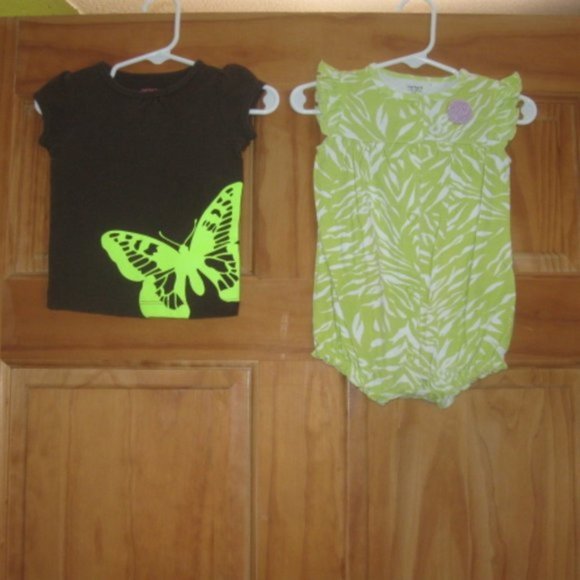 5/$20 Girls Carters T Shirt/Romper Bundle - Picture 1 of 2